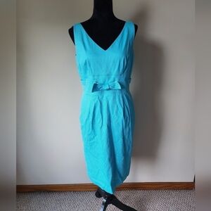 Barrie Pace Blue Bow Dress Women's Sz 8.
